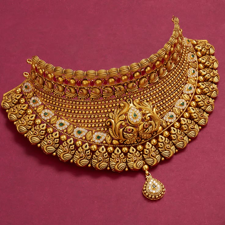Heritage Peacock Nakshi Collar Choker